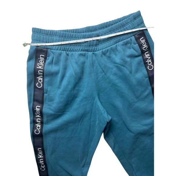 Calvin Klein Performance Women's Fleece Logo Stripe Joggers NWT TEAL SIZE S - Picture 6 of 7